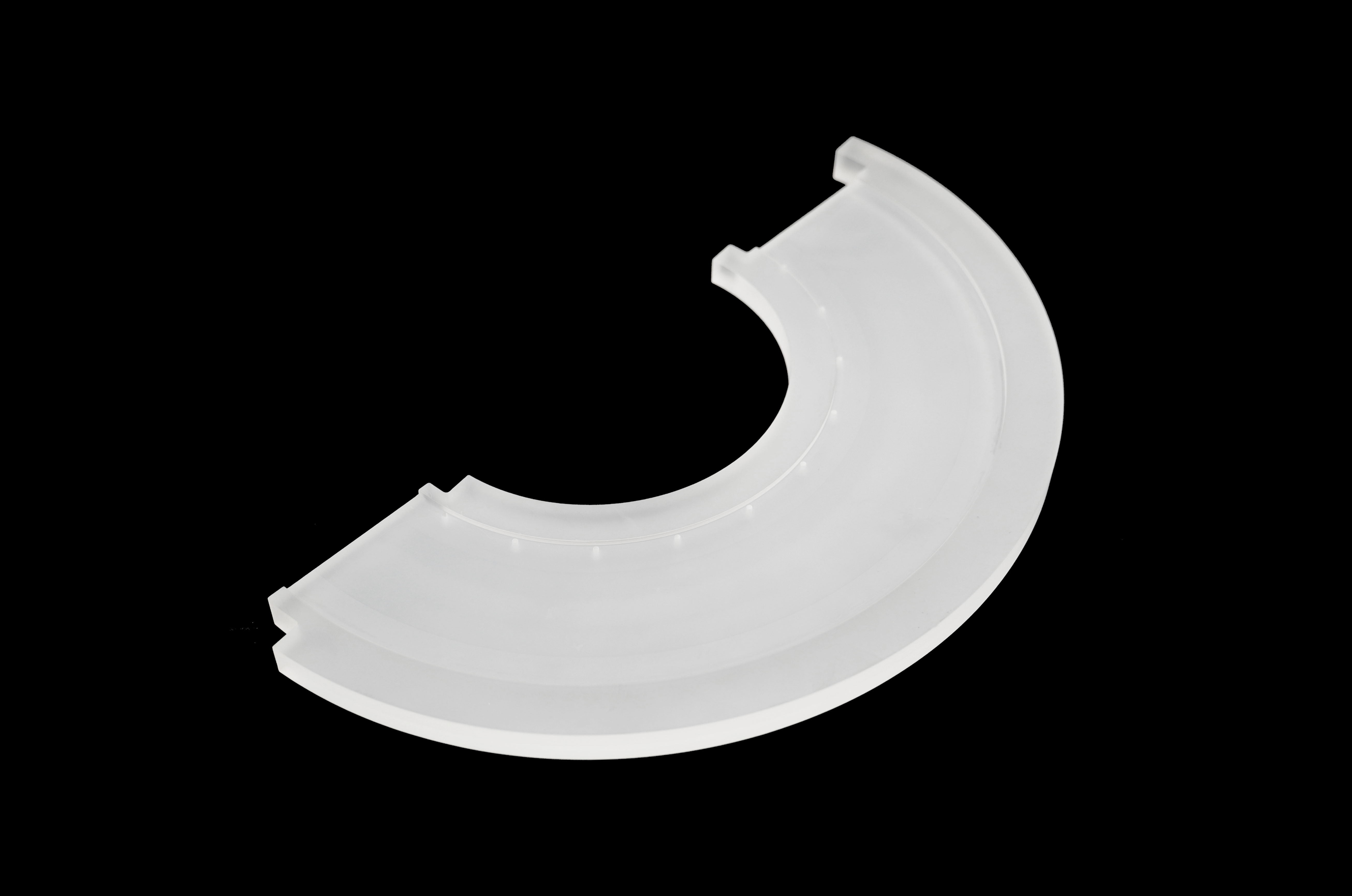 石英曲面プレート（308 × 69 × t3 mm）